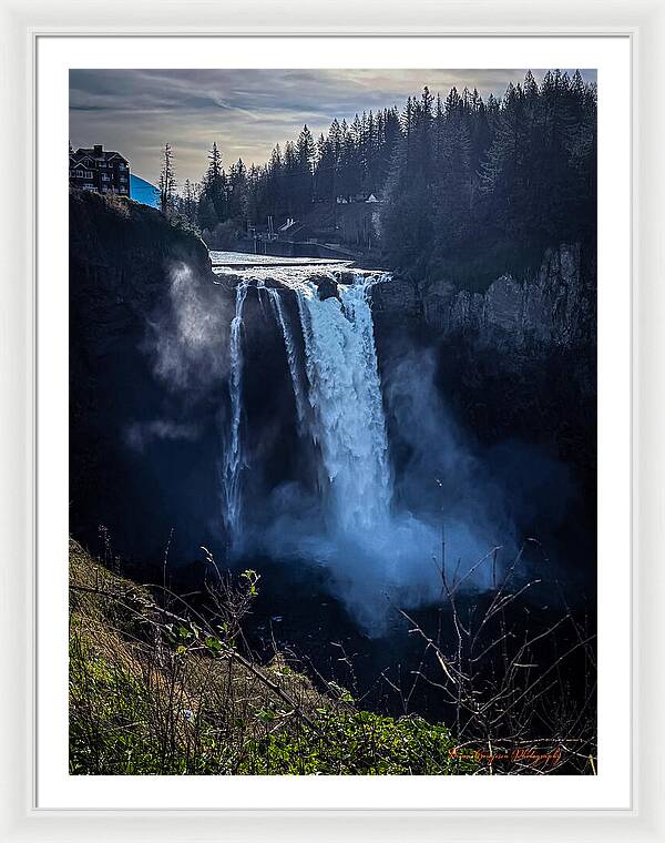 Majestic Waterfall at Dusk - Framed Print