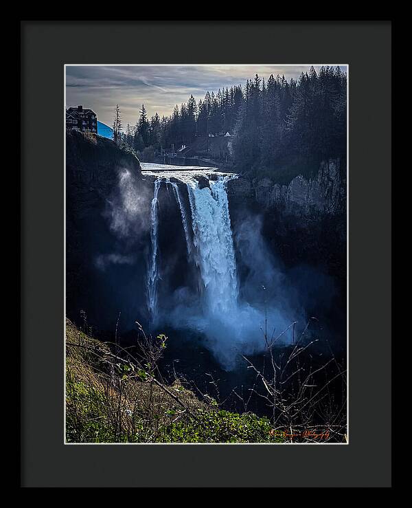 Majestic Waterfall at Dusk - Framed Print