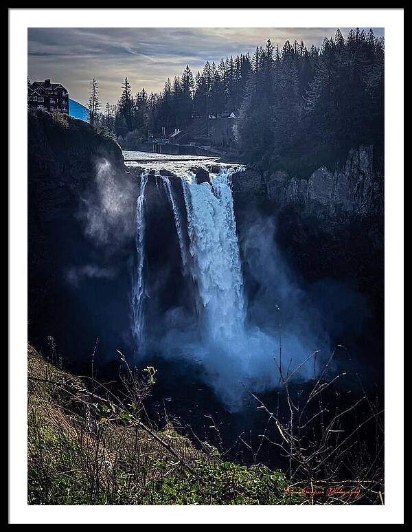 Majestic Waterfall at Dusk - Framed Print