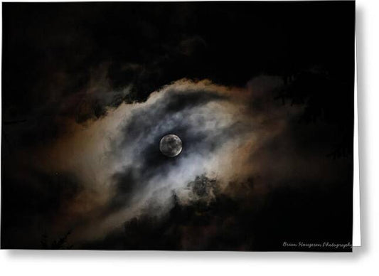 Moon in the clouds - Greeting Card