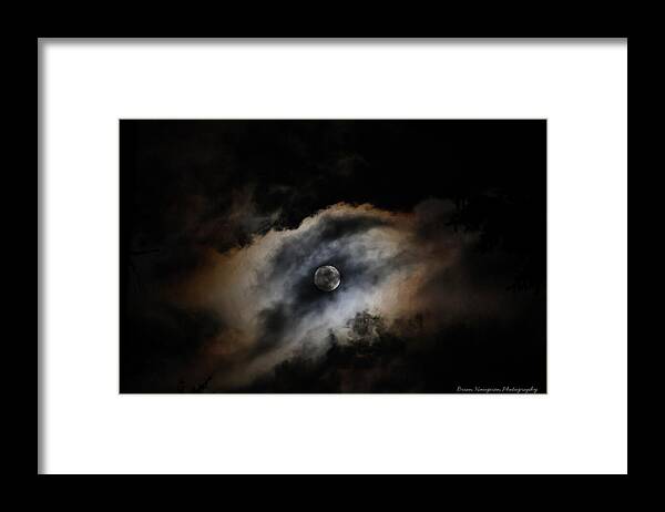 Moon in the clouds - Framed Print
