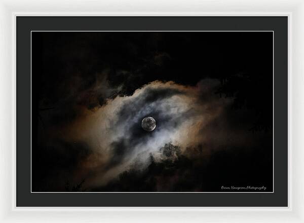 Moon in the clouds - Framed Print