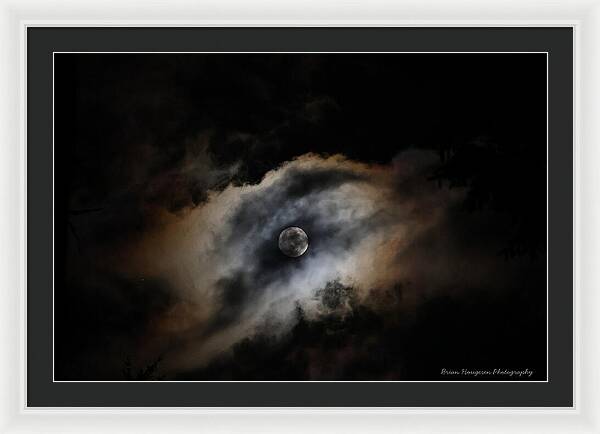 Moon in the clouds - Framed Print