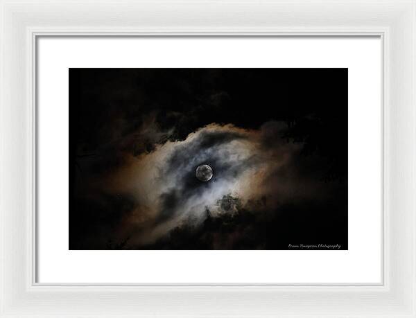 Moon in the clouds - Framed Print