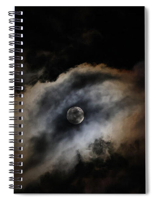 Moon in the clouds - Spiral Notebook
