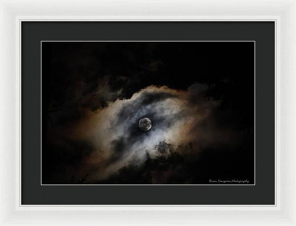 Moon in the clouds - Framed Print