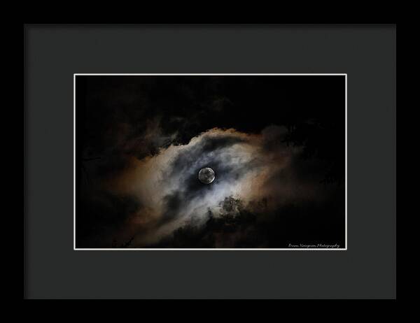 Moon in the clouds - Framed Print