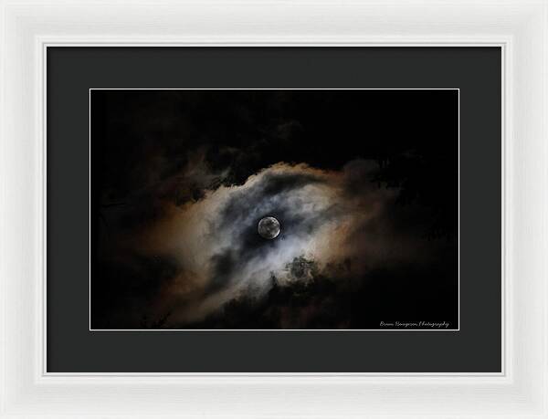 Moon in the clouds - Framed Print