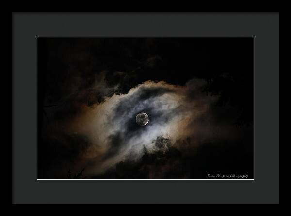 Moon in the clouds - Framed Print