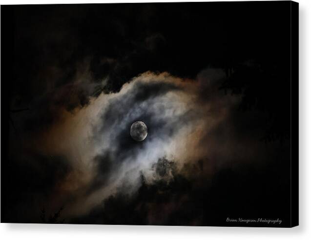 Moon Surrounded by Dramatic Clouds - Canvas Print