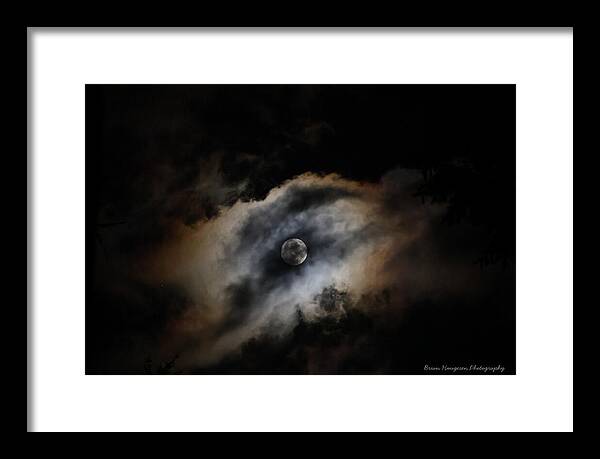 Moon Surrounded by Dramatic Clouds - Framed Print