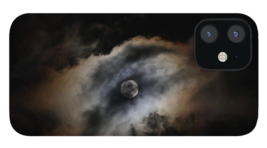 Moon Surrounded by Dramatic Clouds - Phone Case