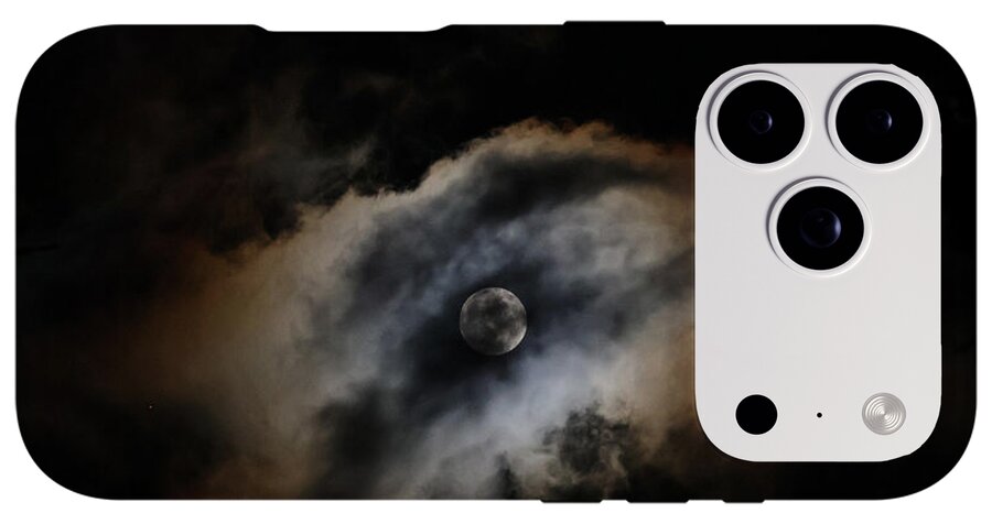 Moon Surrounded by Dramatic Clouds - Phone Case