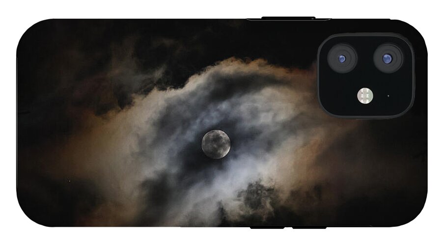 Moon Surrounded by Dramatic Clouds - Phone Case