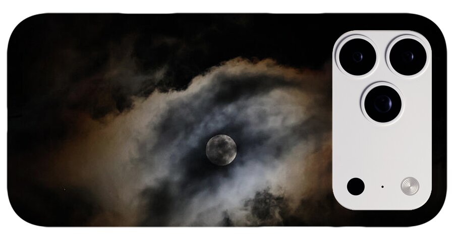 Moon Surrounded by Dramatic Clouds - Phone Case