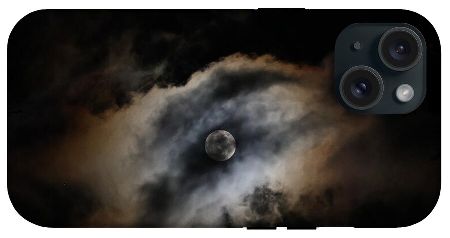 Moon Surrounded by Dramatic Clouds - Phone Case