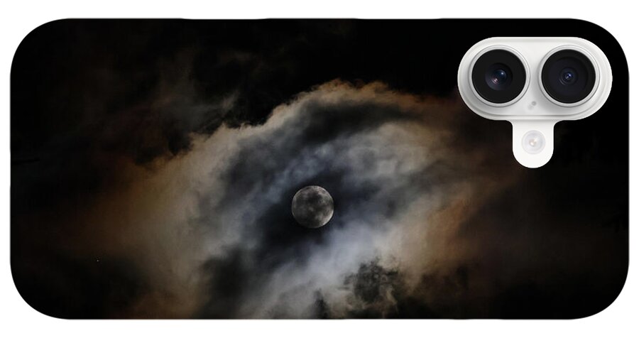 Moon Surrounded by Dramatic Clouds - Phone Case