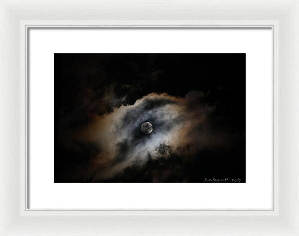 Moon Surrounded by Dramatic Clouds - Framed Print