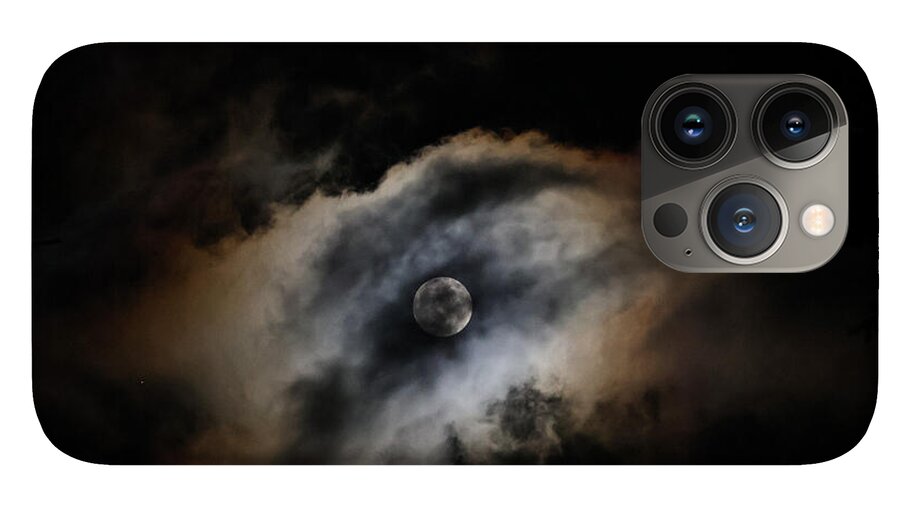 Moon Surrounded by Dramatic Clouds - Phone Case