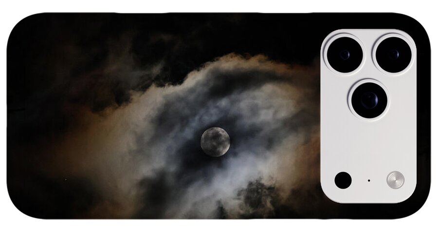 Moon Surrounded by Dramatic Clouds - Phone Case