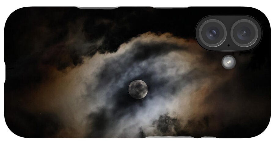 Moon Surrounded by Dramatic Clouds - Phone Case