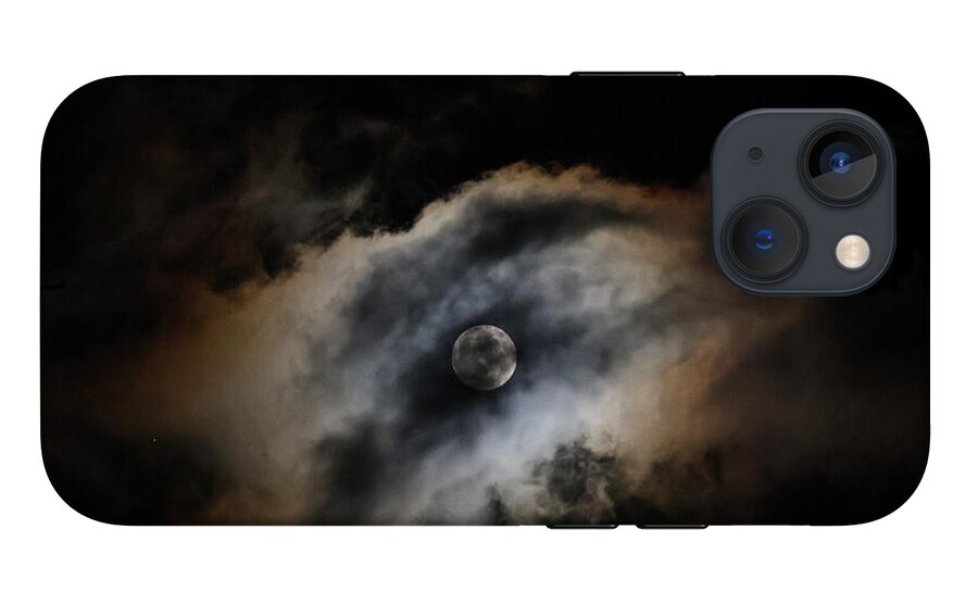 Moon Surrounded by Dramatic Clouds - Phone Case