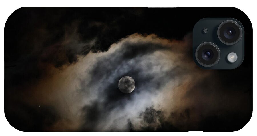 Moon Surrounded by Dramatic Clouds - Phone Case
