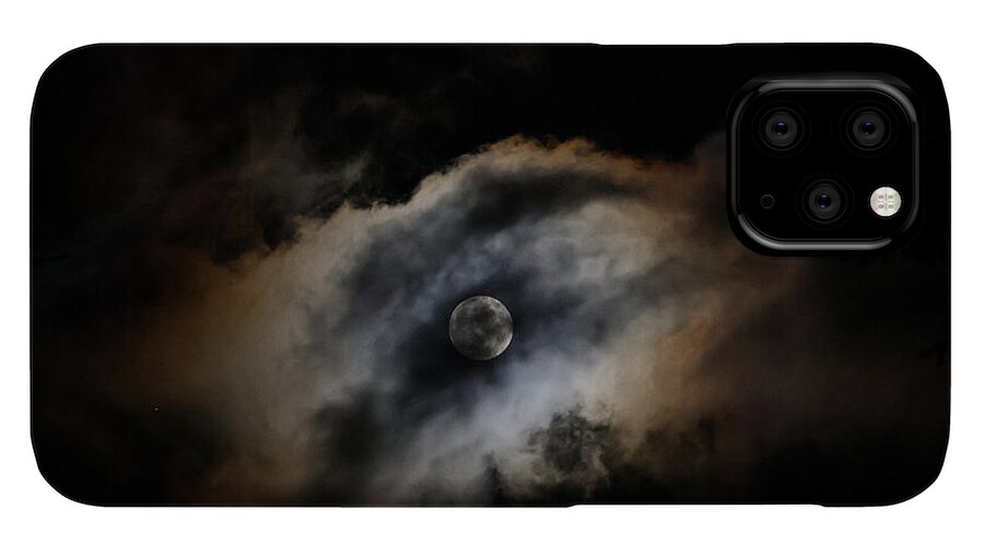 Moon Surrounded by Dramatic Clouds - Phone Case