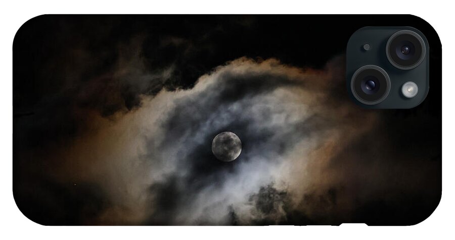 Moon Surrounded by Dramatic Clouds - Phone Case