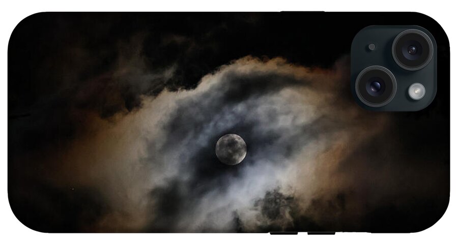 Moon Surrounded by Dramatic Clouds - Phone Case