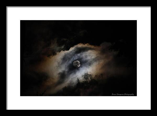 Moon Surrounded by Dramatic Clouds - Framed Print