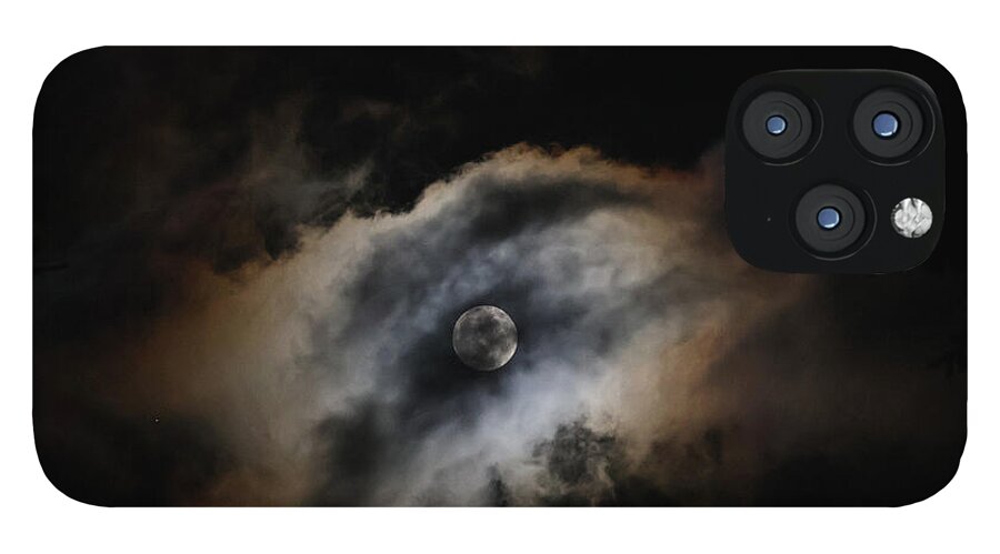 Moon Surrounded by Dramatic Clouds - Phone Case