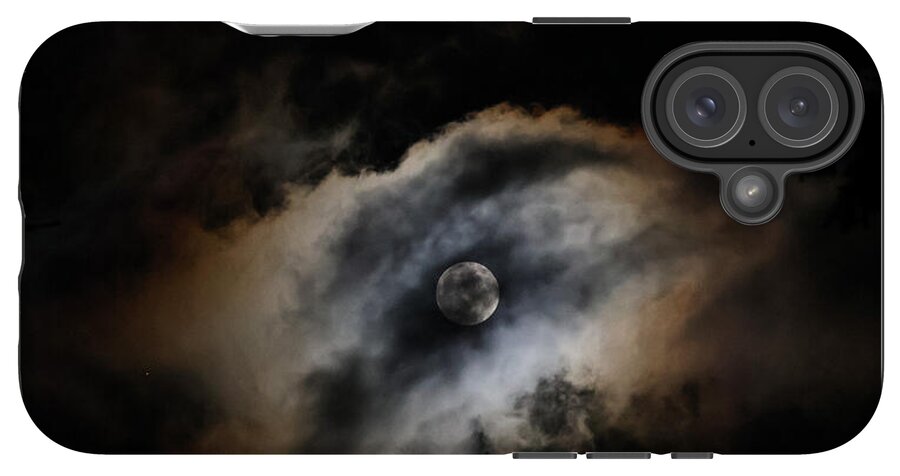 Moon Surrounded by Dramatic Clouds - Phone Case