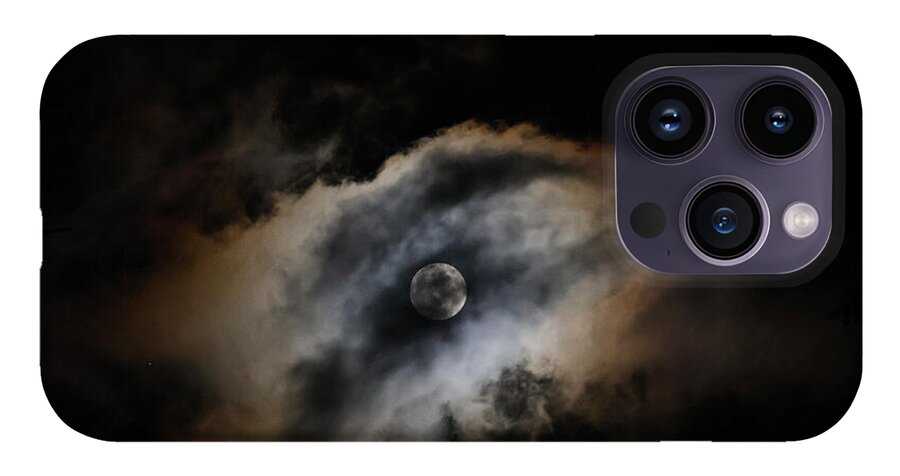 Moon Surrounded by Dramatic Clouds - Phone Case