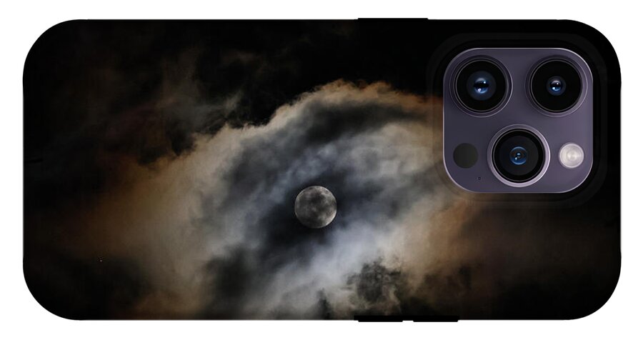 Moon Surrounded by Dramatic Clouds - Phone Case