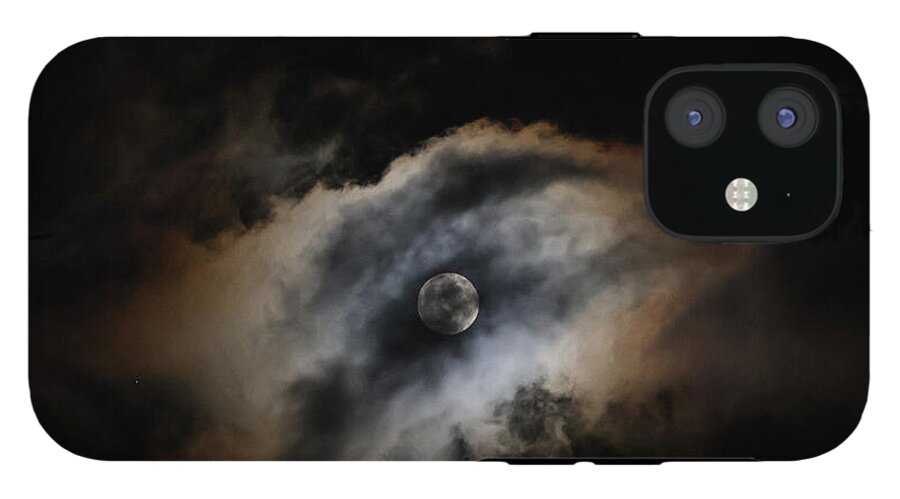 Moon Surrounded by Dramatic Clouds - Phone Case