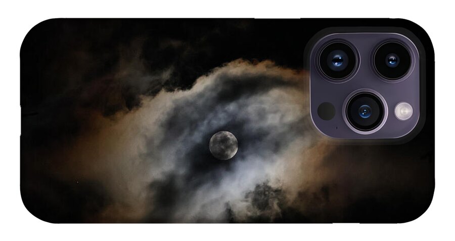 Moon Surrounded by Dramatic Clouds - Phone Case