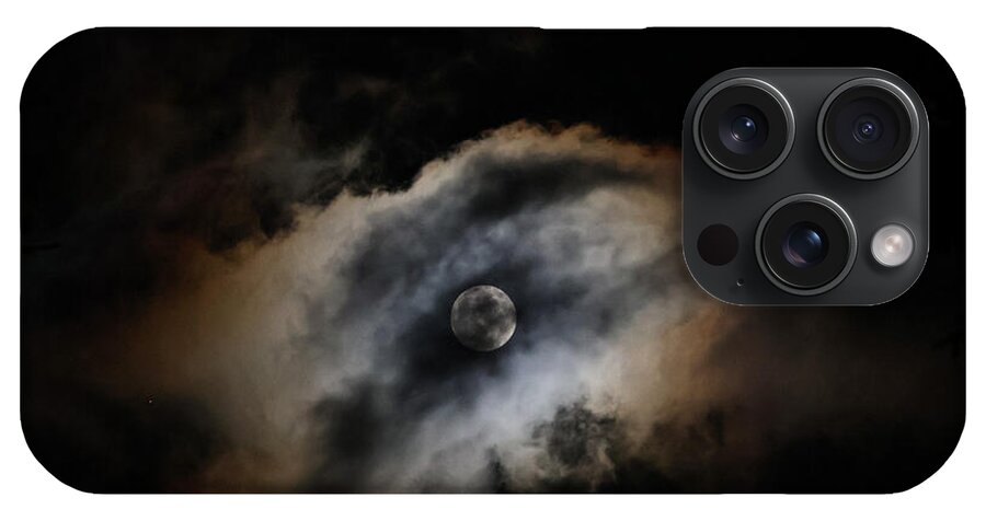 Moon Surrounded by Dramatic Clouds - Phone Case
