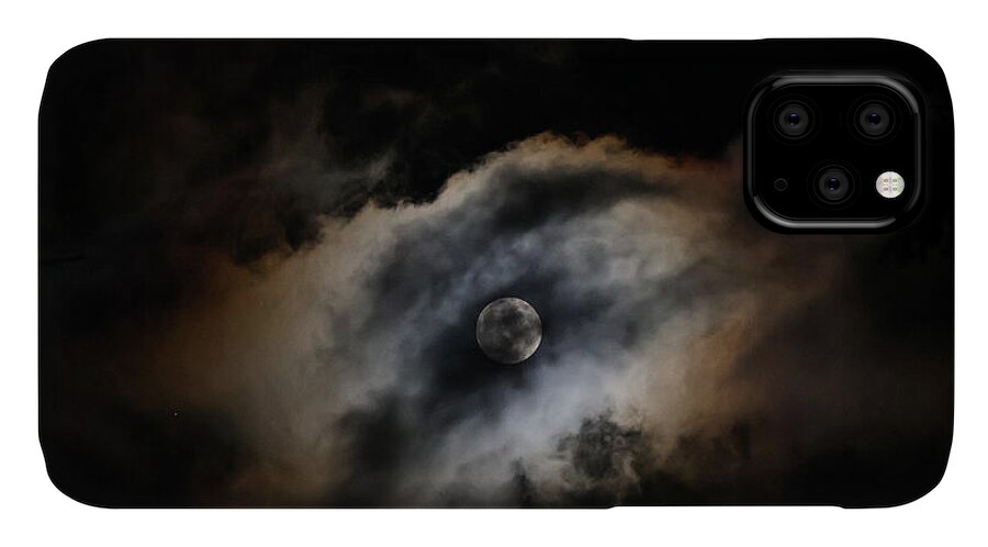 Moon Surrounded by Dramatic Clouds - Phone Case