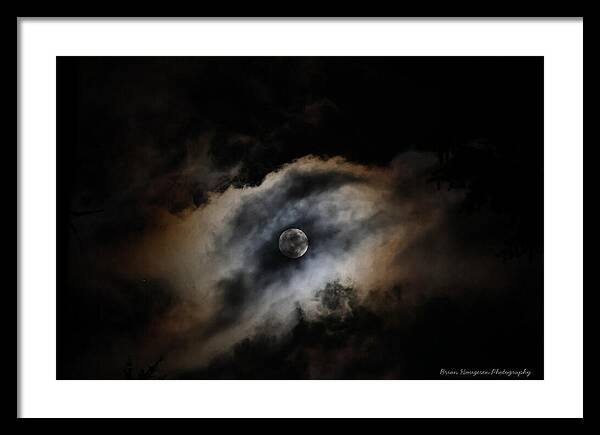 Moon Surrounded by Dramatic Clouds - Framed Print