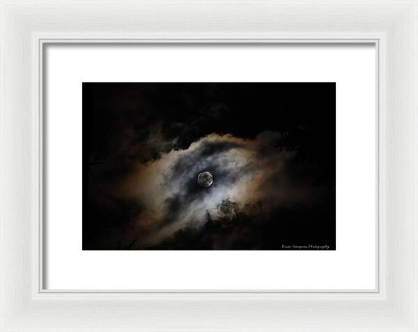 Moon Surrounded by Dramatic Clouds - Framed Print