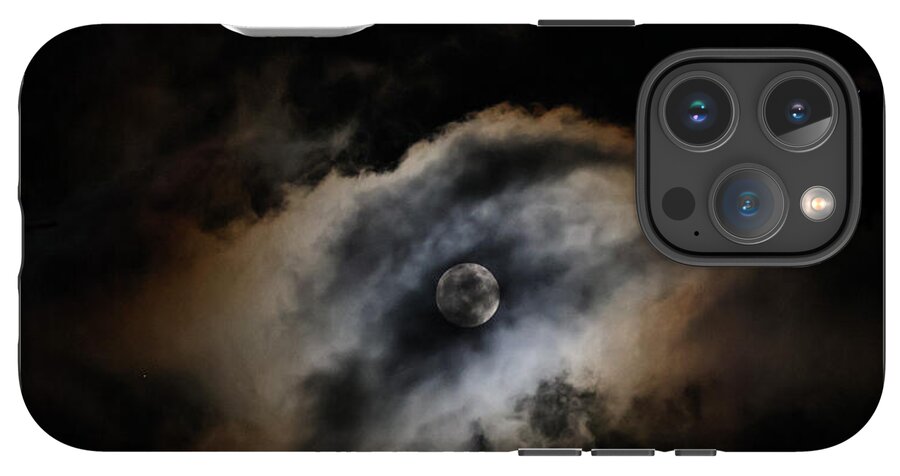 Moon Surrounded by Dramatic Clouds - Phone Case