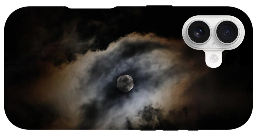 Moon Surrounded by Dramatic Clouds - Phone Case