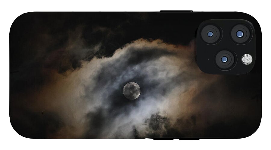 Moon Surrounded by Dramatic Clouds - Phone Case