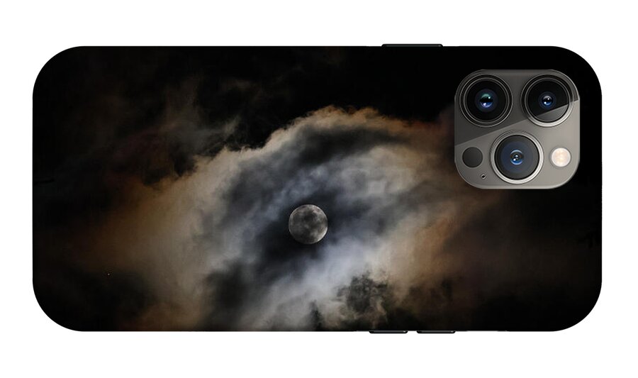 Moon Surrounded by Dramatic Clouds - Phone Case