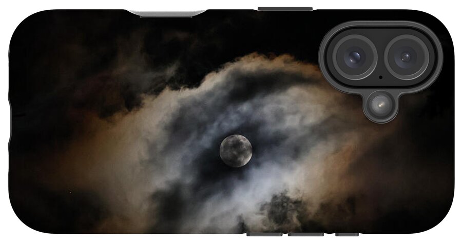Moon Surrounded by Dramatic Clouds - Phone Case