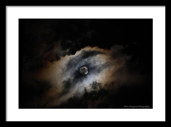 Moon Surrounded by Dramatic Clouds - Framed Print