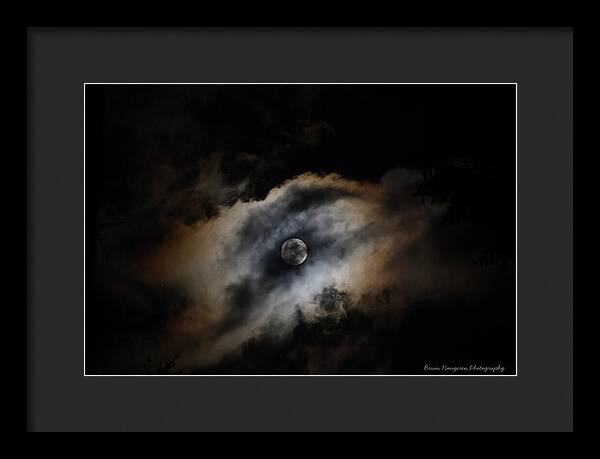 Moon Surrounded by Dramatic Clouds - Framed Print