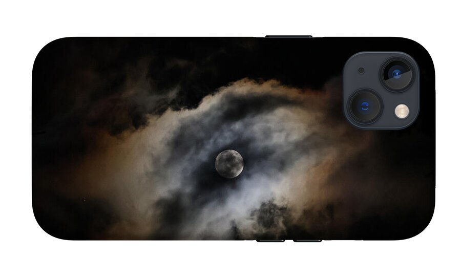 Moon Surrounded by Dramatic Clouds - Phone Case