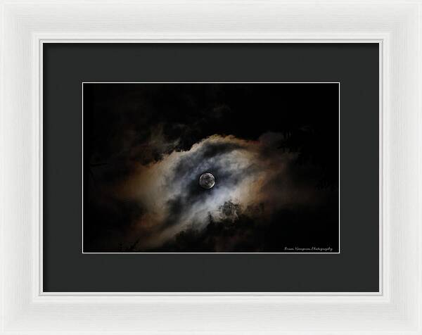 Moon Surrounded by Dramatic Clouds - Framed Print